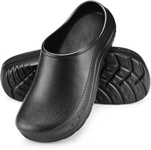 ESTRO Zuecos Sanitarios Mujer Cerrados - Cross Hombre Zuecos Mujer Sanitarios Zapatos de Cocina Hombre CC01 (43, Negro)