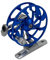 Aymzbd Fliegenfischerrolle, Baitcasting Rolle, Tragbare Eisfischerrolle für Die Rechte Hand, Fliegenrolle, Blau