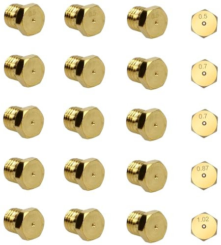 KZIOACSH Gas Jet Set Set Burner for Gas Stove, 3 Set Natural Gas Hob Conversion Kit 1 x 0.50 1 x 0.65 1 x 0.70 1 x 0.87 1 x 0.95 Gas Burner Injectors Set Gas Stove Flame Nozzles