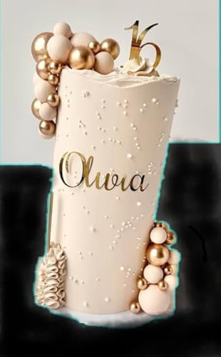 Personalise Letters/Name/Numbers/Age; Anniversaries; Birthdays, Wedding, Bridal, Baby Showers, Gift Items, Party Etc Cake/Cupcake Topper/Decoration- Mirror Card (Gold)