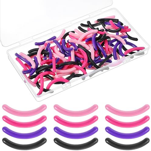 Oruola 120 Stück Wimpernzange Gummi,Wimpernzange Nachfüllpads,Eyelash Curler Refill Silicone,Lash Lifting Pads Selbstklebend,Universelle Ersatz Nachfüllpads mit Clear Box,Mehrfarbig