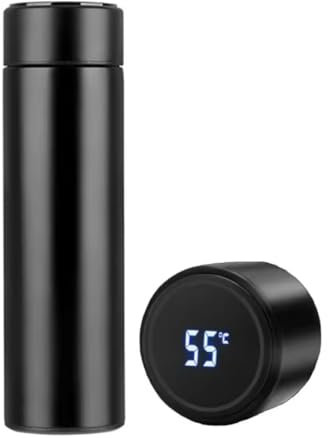 Albatech UK 500ml Coffee Cups Travel Mugs, Water Bottle Vacuum Insulating Cup 304 Stainless Steel, Touch Screen Temperature Gauge, Smart Mug for Heat and Cold (A-Black)