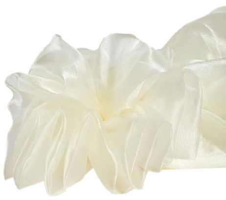 Vayliro 2m Organza Stoffe Breit 150 cm Organzastoff Meterware Stoffe zum Nähen Bekleidungsstoffe Dekostoff für DIY Handwerk Hochzeit Party Weihnachten Tischdecken Kleidungsdekoration,Creme