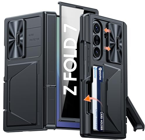 BSNRM for Samsung Galaxy Z Fold 7 Case Wallet & Privacy Screen Protector