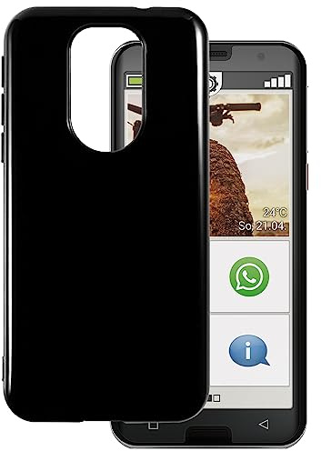 OAGELIM Schützende Telefonhülle für Peaq PSP 500 - Schwarz | 5.5 Flexible stoßfeste Gel-TPU-Hülle, kratzfest und mit militärischem Fallschutz