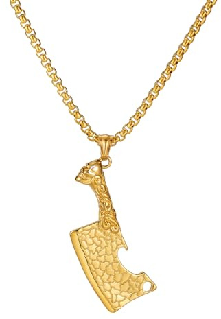 Cleaver Model Pendant Necklace for Men Stainless Steel Punk Hip Hop Irregular Shape Urban Jewelry Gift