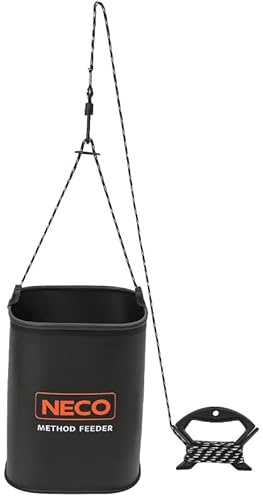 NECO Eva Falt-Eimer 8L mit 3 m Seil – 20x20x20 cm | Wasserdichter Klapp-Eimer für Angeln, Outdoor & Camping | Leicht, faltbar & robust | Schwarz mit Logo