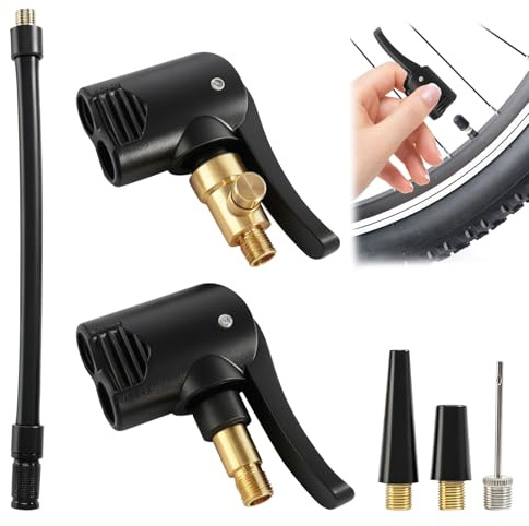 prota 6 Stück Adapter Französisches Ventil, Fahrradventil Adapter Set Autoventil Hebelstecker Messing, Französisches Ventil Adapter für Motorräder Auto Fahrräder Auto Reifen Air Chuck