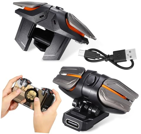 PRETYZOOM Set Trigger Controller di Gioco Mobile Ergonomico con Guanti per Dita e Cavo di Ricarica, Accessori Gaming Compatibili per Smartphone, Protezione Schermo e Alta Sensibilità