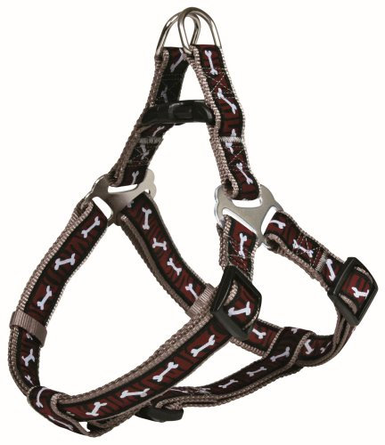 Trixie Modern Art Geschirr Bonies, L: 65–80 cm/25 mm, silbergrau/bordeaux