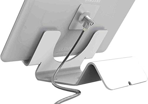 Maclocks Universal Security Tablet Halter mit Kabelschloss für z.B. Apple iPad Air 2, iPad 9,7 (2017), iPad Pro, Samsung Galaxy Tab uvm. [weiß | Aluminium | Diebstahlschutz] - CL12UTH WB