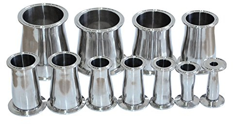 SuperWhole 76MM to51MM 3 to 2 Sanitary Ferrule Reducer Fitting SS316 to Tri Clamp NEW Edelstahl Rohr Rohrverbinder