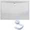 doporro Plato de Ducha Rectangular Antideslizante 90x120x4 cm – Acrílico Blanco con Válvula de Desagüe AL01, Conexiones DIN, Instalación a Ras de Suelo – Lucia02