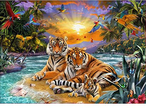 MXJSUA Diamond Painting Erwachsene, Tiger Vogel Diamant Painting Bilder 30x40cm 5d Diamond-Painting Geeignet Als Geschenk, Zur Entspannung und Als Wanddeko