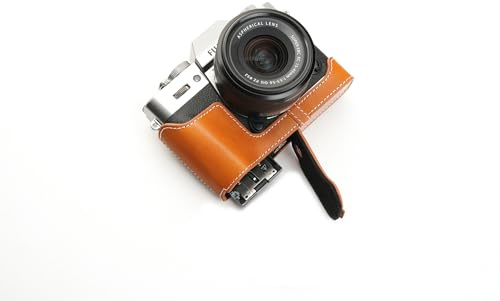 Handgefertigt aus echtem echtem Leder halbe Kamera Tasche Tasche für FUJIFILM X-T30 X-T20 X-T10 Sandy Brown