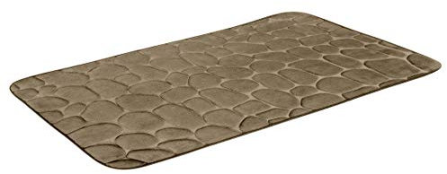 ADOB Premium Badematte, Badezimmerteppich, Badteppich, Steine, Stein Optik, rutschfest, 50x80 cm, Farbe Taupe, 91353