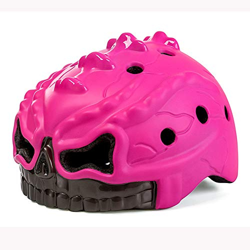 CYCPACK Kinderfahrradhelm Schädel Geringes Gewicht Stoß- Rücklicht Schutzhelme Outdoor Sport Bike One-Piece Schutzkappe CE Certified Multiple Farbe, Form,Rosa