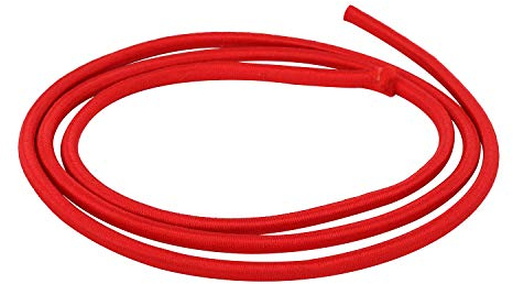 Trimming Shop 4 mm breite Bungee-Seil-Gummiseil, dehnbarer Gurt, runde elastische Schnur zum Nähen, Kajaks, DIY Bastelprojekte, Rucksack, Zeltstangen (rot, 1 Meter)