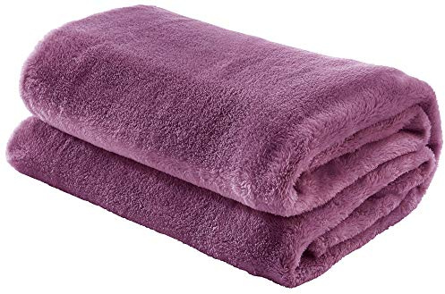 Erwin Müller Teddy-Fleece-Wohndecke Salerno, Fleece-Decke, Kuscheldecke Orchidee Größe 200x220 cm - flauschig weich, pflegeleicht
