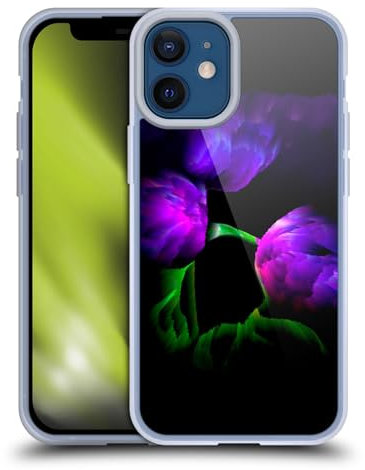 Head Case Designs Offizielle Haroulita Violetten Blumiges Problem 2 Gelhülle [Militärischer Schutzgrad] Kompatibel Mit Apple iPhone 12 Mini Und Kompatibel Mit MagSafe