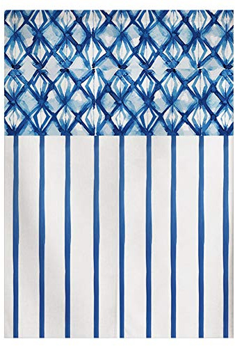 Japanischer Indigo Noren Türvorhang Tapisserie Shibori Tie Dye Muster Türvorhang Rustikaler Boho Ethno Raumteiler Home Decoration, 83,8 x 119,4 cm