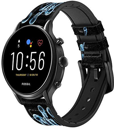Innovedesire Soccer X-Ray Cinturino in Pelle Smartwatch per Fossil Womens Gen 5E, Womens Gen 4, Hybrid Smartwatch HR Charter Taglia (18mm)