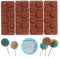 COOKNBAKE Lot de 4 moules ronds en silicone pour sucettes, bonbons durs, chocolat, décoration de gâteaux avec 24 bâtonnets réutilisables en forme de tourbillon