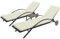 Mendler 2er-Set Sonnenliege HWC-E27, Relaxliege Gartenliege, Poly-Rattan - braun, Kissen Creme-beige