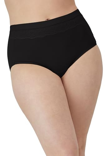 Bali Women's Beautifully Confident Light Leak & Period Protection Hi Cut, Black, 8