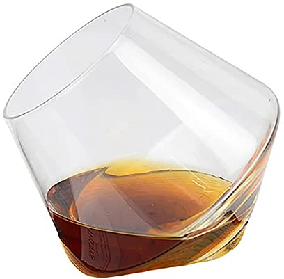 Bicchiere Di Whisky Irregolare, Rotante Ad Alto Pancia Birra Whisky Vetro Brandy Cocktail Bere Tazza Di Vino Tazza Di Vino Tumbler Bar Vetro Per Padri Zio Marito E Uomini, 250ml