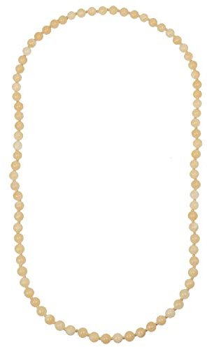 ELEDORO Edelstein Perlenkette Collier endlos geknotet 8mm 80cm lang Calcit gelb