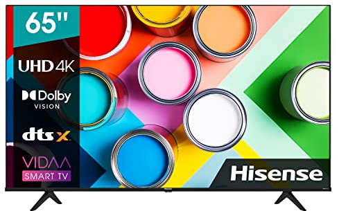 Hisense 65A6GG 164cm (65 Zoll) Fernseher, 4K UHD, HDR, Dolby Vision, Triple Tuner DVB-C/S/ S2/ T/ T2, Smart-TV, Bluetooth, WiFi, Alexa Built-In, DTS Virtual X,Hotel Mode, Schwarz [2022 ]