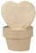 Décopatch HD079C - Minipflanze aus Pappmaché, Herzform, 8,5x7x12cm, für Wohndeko, einfach zum Verzieren, Kartonbraun, 1 Stück