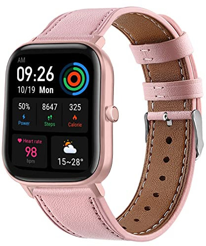 Cinturino Compatibile con Amazfit GTS 3/GTS 2/GTS 2e/GTS 2 Mini/GTR 42mm Cinturino Pelle Cinturini di Ricambio per Amazfit Bip/BIip S Lite/Bip U, 20mm Banda per Donna (Rosa)