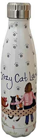 Alex Clark Art Crazy Cat Lady Water Bottle /BPA Free Stainless Steel