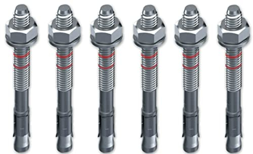 10 Unidades M10 x 120 mm / Anclaje para cargas pesadas OPTION 7 Pernos galvanizados con aprobación ETA en calidad industrial, perno de anclaje de cuña para cargas pesadas