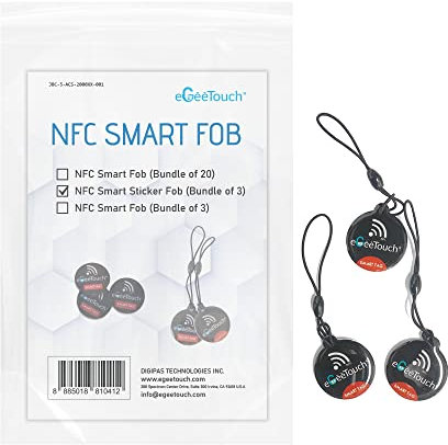 eGeeTouch 3 porte-clés NFC pour toutes les serrures intelligentes, noir, Small