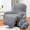 FANSU Stretchhusse für Relaxsessel Komplett Sesselbezug, Jacquard Plüsch 4-Teilig Sesselschoner für Recliner Stuhl Sessel, Stretch Sofabezug, Elastisch Bezug für Fernsehsessel Liege (1 Sitzer,grau)