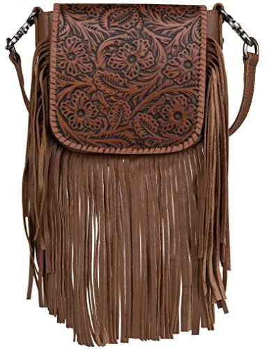 Montana West Western-Geldbörsen für Frauen Crossbody-Tasche Fransen Geldbörse Vintage Leder Boho Geldbörse Messenger Handtaschen, A2