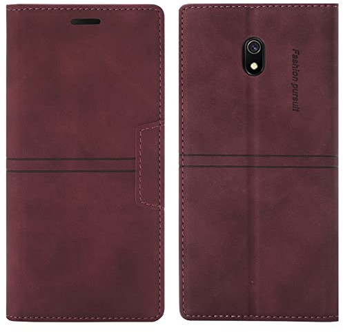 OKZone Kompatibel mit Samsung Galaxy J7 2017 / J730 Hülle, Handyhülle Samsung J7 2017 / J730 Wallet PU Leder Kartenfach Magnet Klappbar Schutzhülle Samsung Hülle Flip Case Cover Klapphülle (Rot)