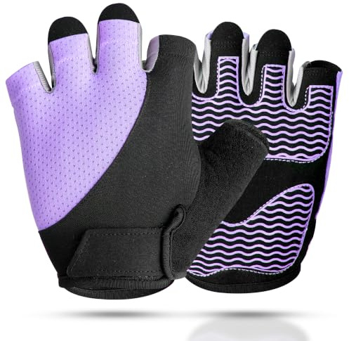 Sunnex Gym Gloves, Workout Gloves, Fingerless Gloves for Weightlifting, Lightweight Breathable Fitness Gloves, Sports Gloves for Training Lifting Weight Cycling Climbing Rowing