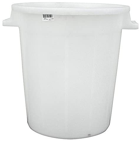 PROREGAL Kunststoffbehälter | 100 Liter Volumen | Weiß | Tonne, Mehrzweckfass, Regentonne, Weithalsfass, Kunststoffbehälter