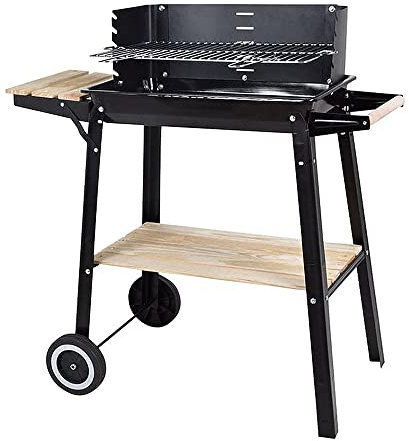 Griglia per barbecue all'aperto su ruote 53 x 33 cm