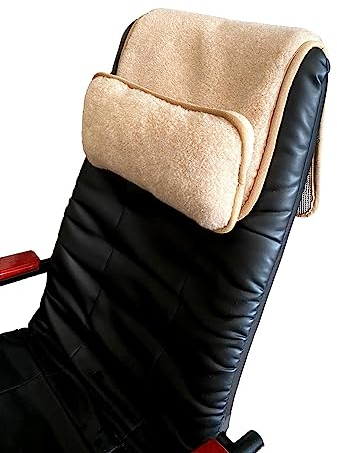 Nackenkissen für Sessel - kleines Kissen - Nackenkissen - 100% Wolle - Anti Rutsch Rückseite (Alpacawolle beige)