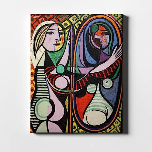 Spiffing Prints Pablo Picasso – Mädchen vor dem Spiegel – Leinwandbild – Wohnkultur – Giclée-Druck – Extra groß