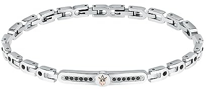 Maserati Herrenarmband aus Stahl, PVD-Roségold, Kristalle, Iconic Collection – JM423AVD28