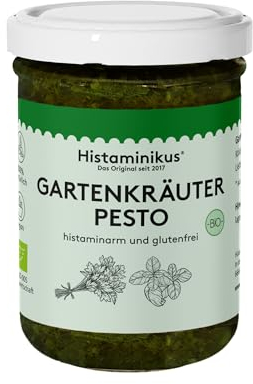 Histaminikus Gartenkräuterpesto, 130 g Bio-Pesto, ohne künstliche Aromen, Farb- und Konservierungsstoffe, glutenfrei und histaminarm