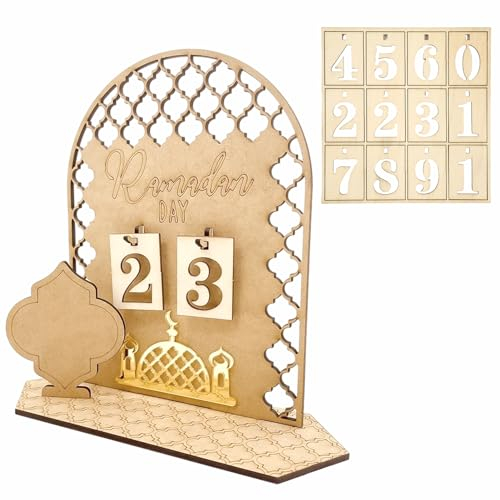 TaimeiMao Ramadan Kalender, DIY Ramadan Dekoration Aus Holz, 2024 Eid Mubarak Dekoration, 30 Tage Countdown