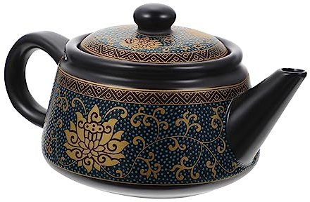 MILISTEN Tetera De Cerámica Vintage Con Diseño Floral Dorado Para Reuniones Casa Y Utensilio Elegante Para Té Oficina Y Hogar