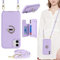 ELTEKER for iPhone 12 Mini Phone Case with Card Holder and Strap,PU Leather Wallet Case Flip Cover with Crossbody Lanyard Strap for iPhone 12 Mini (5.4 Inch) - Purple